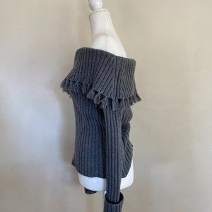 Line & Dot, off the shoulder grey sweater, size S